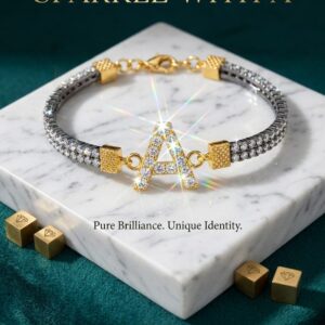 Gemstar's Gold & Diamond 'A' Bracelet